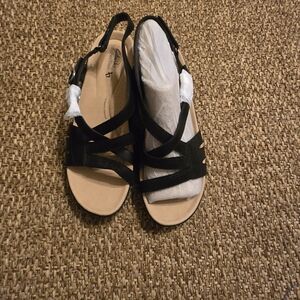 Clarks Black Strappy Sandals